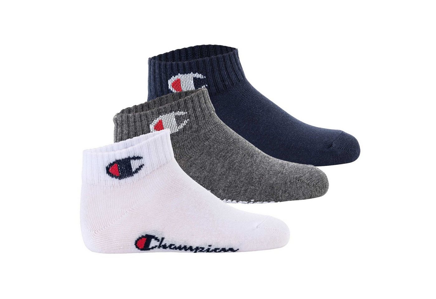 Champion Freizeitsocken Kinder Socken, 3er Pack - Quarter, Logo, einfarbig von Champion