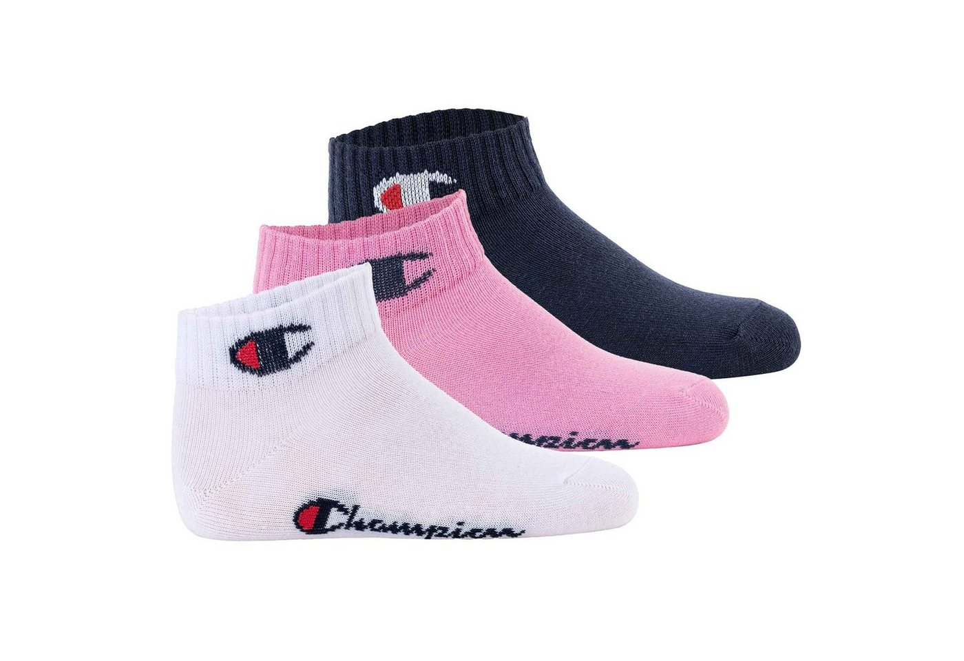 Champion Freizeitsocken Kinder Socken, 3er Pack - Quarter, Logo, einfarbig von Champion