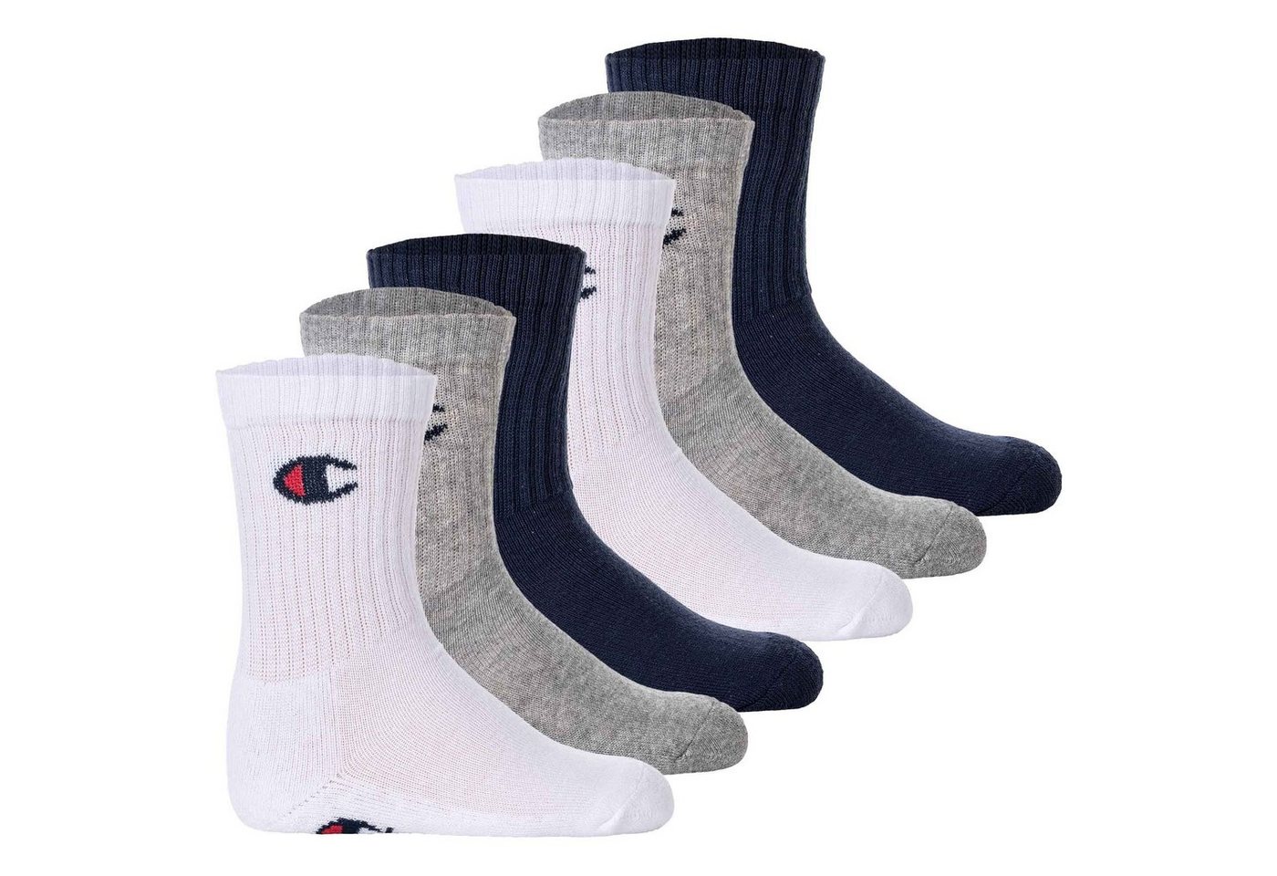 Champion Freizeitsocken Kinder Socken, 6er Pack - Crew Socken, einfarbig von Champion