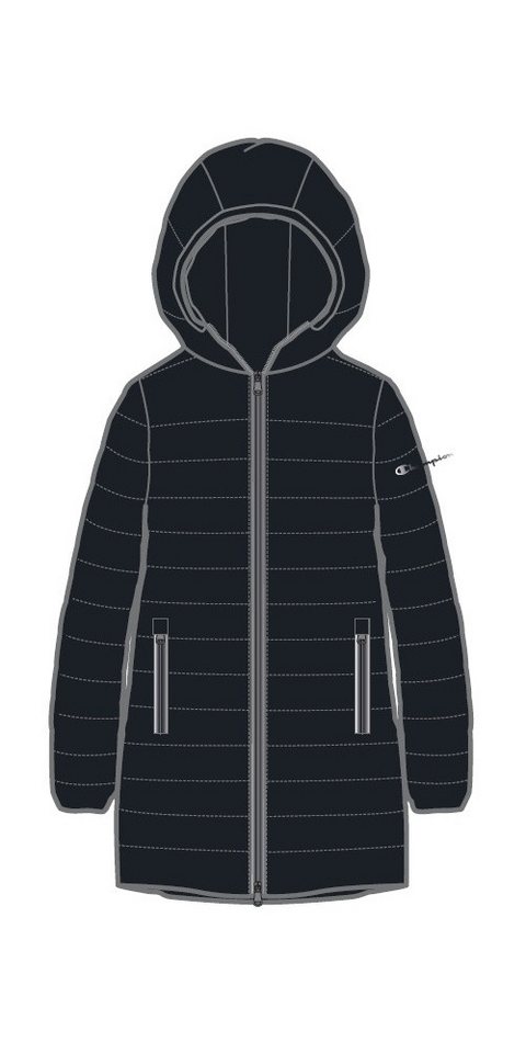 Champion Funktionsjacke Steppmantel (leichte gepolstert, Kapuze) schwarz Damen von Champion