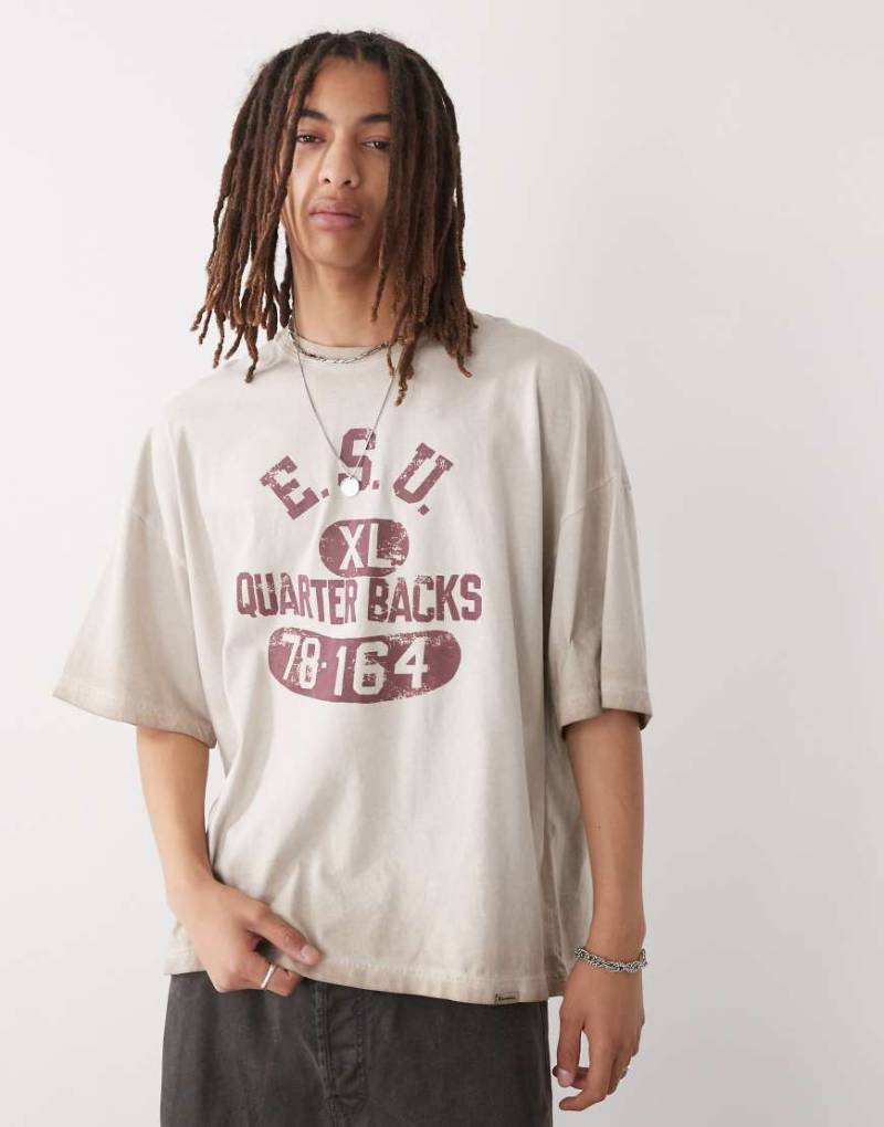 Champion - Grafik-T-Shirt in Beige-Neutral von Champion