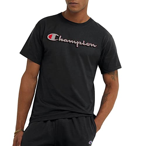 Champion Herren, Classic Graphic, Soft and Comfortable for Men (2023 Graphics) T-Shirt, Black Drop Shadow Script, Klein von Champion