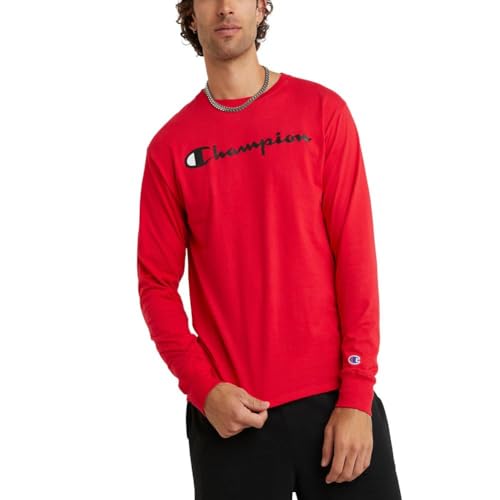 Champion Herren, Classic Long Sleeve, Comfortable, Soft for Men (Reg. Or Big & Tall) T-Shirt, Scharlachrot Y06794, XX-Large von Champion