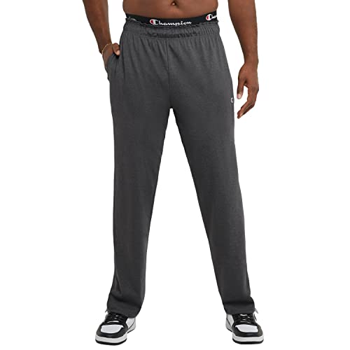 Champion Herren, Lightweight Open-Hem Lounge for Men, Jersey Pants (Reg. Or Big & Tall) Trainingshose, Granite Heather C Patch Logo, XX-Large Hoch von Champion