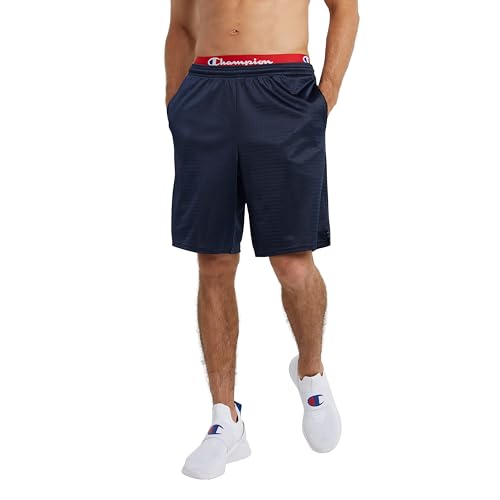 Champion Herren, Netzstoff, Leichte Athletische (Reg Groß) Shorts, Navy C Patch Logo, X-Klein von Champion