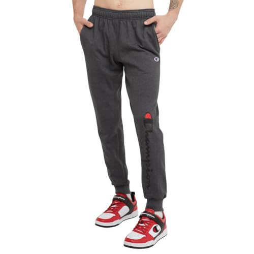 Champion Herren, Powerblend, Fleece Joggers, Comfortable Sweatpants for Men (Reg. Or Big & Tall) Trainingshose, Granit-Skript, X-Large Hoch von Champion