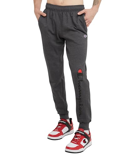 Champion Herren, Powerblend, Fleece Joggers, Comfortable Sweatpants for Men (Reg. Or Big & Tall) Trainingshose, Granit-Skript, XXL von Champion