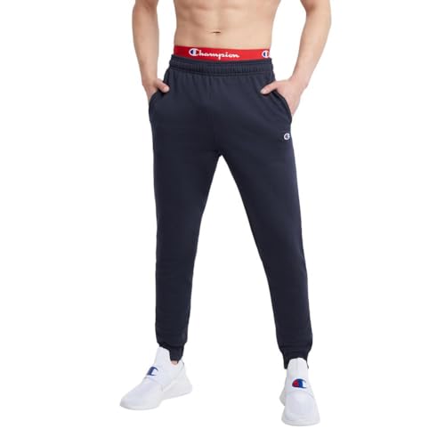 Champion Herren, Powerblend, Fleece Joggers, Comfortable Sweatpants for Men (Reg. Or Big & Tall) Trainingshose, Marineblau – C-Patch-Logo, Groß von Champion