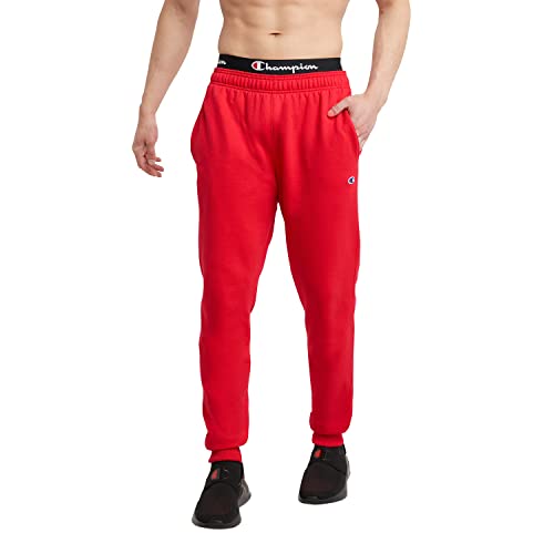 Champion Herren, Fleece, Joggers, Comfortable Sweatpants for Men (Reg. Or Big & Tall) Trainingshose, Scarlet-C Patch Logo, X-Groß von Champion