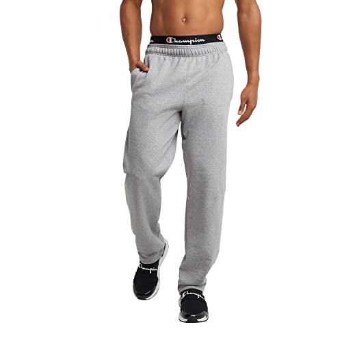 Champion Herren, Fleece, Open-Bottom for Men (Reg. Or Big & Tall) Sweatpants, Oxford-Grau – C-Patch-Logo, 3X-Large Hoch von Champion