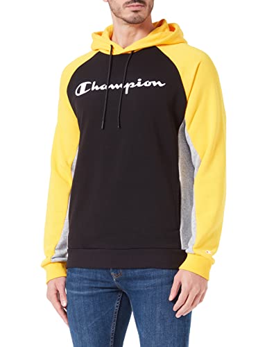 Champion Herren American Classics Color Block Kapuzenpullover, Schwarz, Gelb und Grau, S von Champion