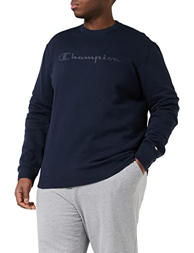 Champion Herren American Classics Fall Fleece Big Logo Crewneck Kapuzenpullover, Blau Ton in Ton, L von Champion