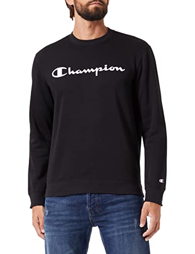 Champion Herren American Classics Fall Fleece Big Logo Crewneck Kapuzenpullover, Schwarz, M von Champion