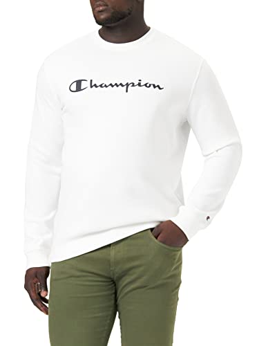 Champion Herren American Classics Fall Fleece Big Logo Crewneck Kapuzenpullover, Weiß, XXL von Champion