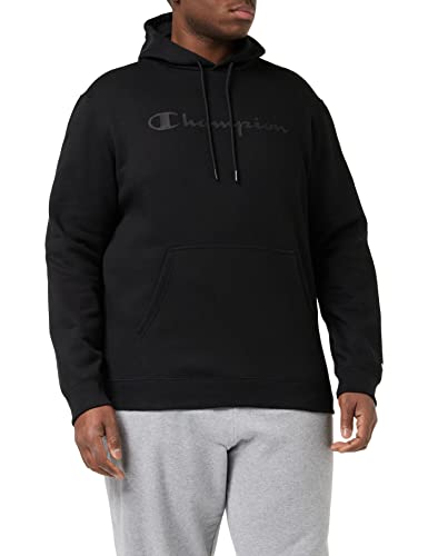 Champion Herren American Classics Fall Fleece Big Logo Kapuzenpullover, Schwarz, L von Champion