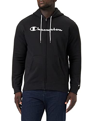 Champion Herren American Classics Fall Fleece Full Zip Kapuzenpullover, Schwarz, S von Champion