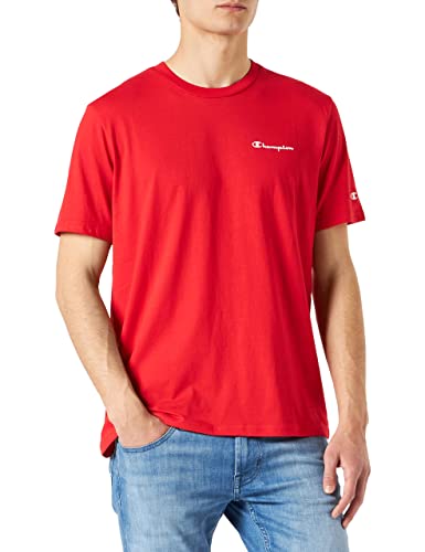 Champion Herren American Classics Small Logo S/S T-Shirt, Rot, S von Champion