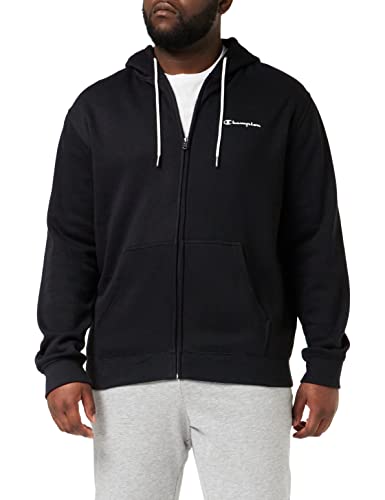 Champion Herren American Classics Small Script Logo Full Zip Kapuzenpullover, Schwarz, L von Champion