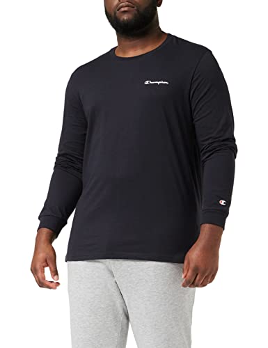 Champion Herren American Classics Small Script Logo L-S T-Shirt, Schwarz, S von Champion