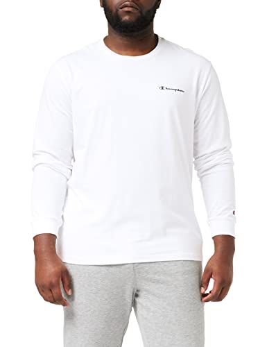 Champion Herren American Classics Small Script Logo L-S T-Shirt, Weiß, XXL von Champion