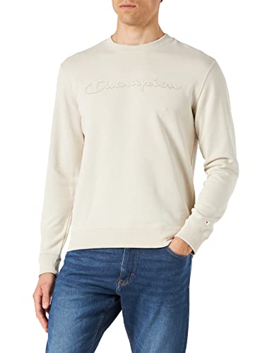 Champion Herren American Classics Big Logo Crewneck Sweatshirt, Taupe, S von Champion