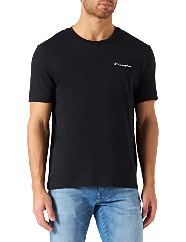Champion Herren American Classics Small Logo S/S T-Shirt, Schwarz, XL von Champion