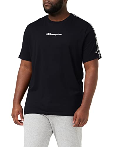 Champion Herren American Tape-S-S T-Shirt, Schwarz, S von Champion