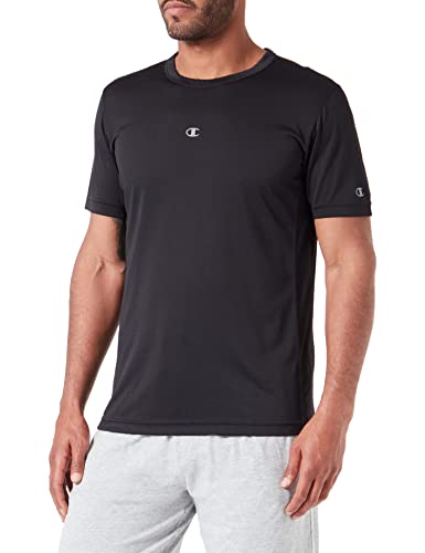 Champion Herren Athletic C-Sport Quick Dry Micromesh Metallic C-Logo S/S T-Shirt, Schwarz, XL von Champion