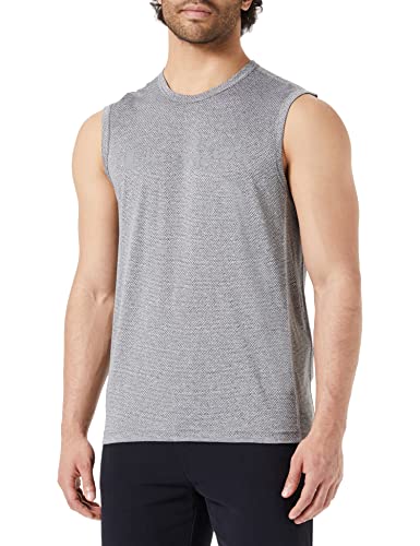 Champion Herren Athletic C-Sport Quick Dry Micromesh Metallic Logo S/L Tanktop, Schwarz Melange, Medium von Champion