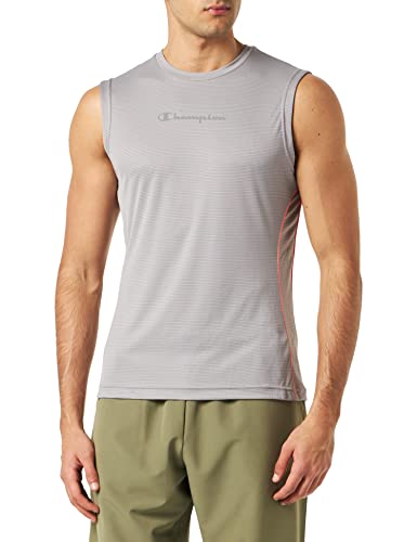 Champion Herren Athletic C-tech Quick Dry Poly Mesh Side Piping S/L Tanktop, Grau, XL von Champion