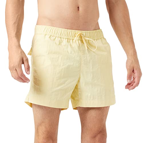 Champion Herren Beachshorts Small Logo Badehose, Gelb (Pastell), L von Champion