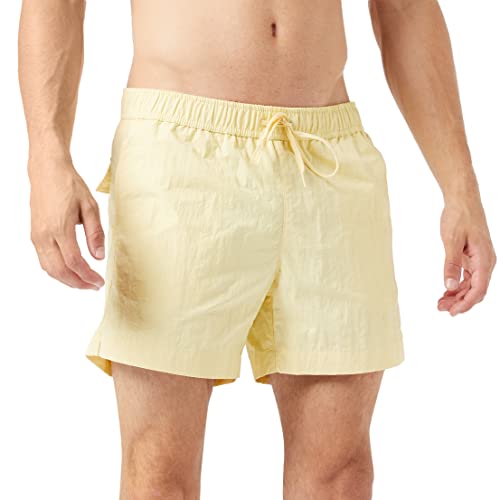 Champion Herren Beachshorts Small Logo Badehose, Gelb (Pastell), M von Champion