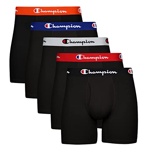 Champion Herren Boxer Briefs, Every Day Comfort Stretch Cotton Moisture-Wicking Underwear, Multi-Pack Retroshorts, Schwarz, 5 Stück, XX-Large (5er Champion Herren Boxer Briefs, Every Day Comfort Stretch Cotton Moisture-Wicking Underwear, Multi-Pack Retroshorts, Schwarz, 5 Stück, XX-Large (5er von Champion