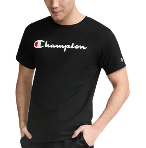 Champion Herren Classic, Screen Print Script T-Shirt, Schwarz, XXL Tall von Champion