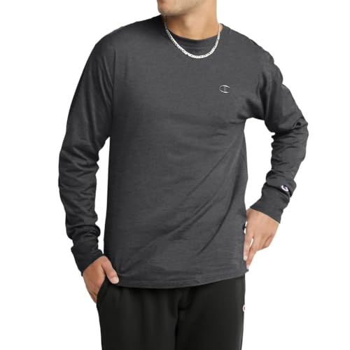 Champion Herren Classic Jersey Long Sleeve T-Shirt, Dunkelgrau, Klein von Champion