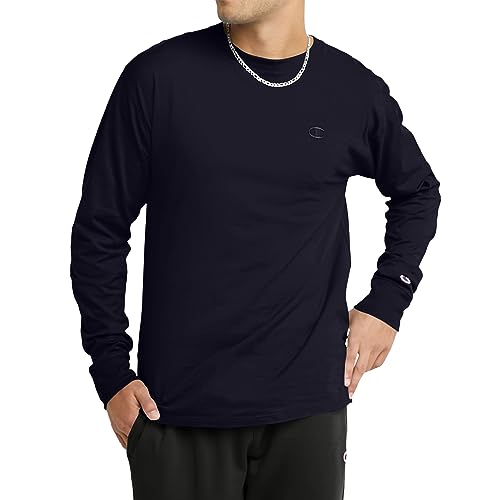 Champion Herren Classic Jersey Long Sleeve T-Shirt, Navy, Groß von Champion