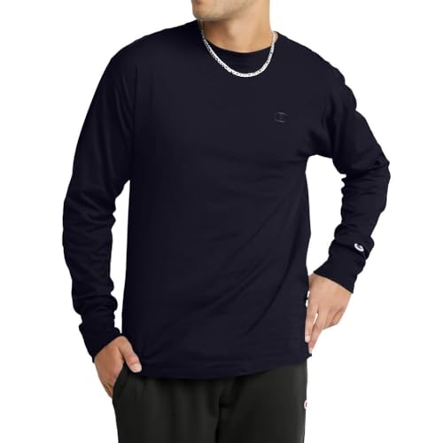 Champion Herren Classic Jersey Long Sleeve T-Shirt, Schwarz, Mittel von Champion