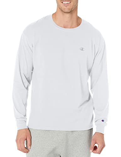 Champion Herren Classic Jersey Long Sleeve T-Shirt, Weiß, X-Groß von Champion