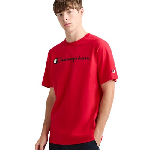 Champion Herren Classic Jersey Script T-shirt T Shirt, Scharlachrot, XL EU Champion Herren Classic Jersey Script T-shirt T Shirt, Scharlachrot, XL EU von Champion