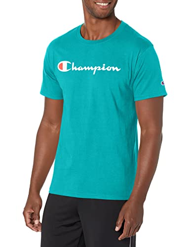 Champion Herren Classic T-Shirt, Jungle Mint Script, XL von Champion