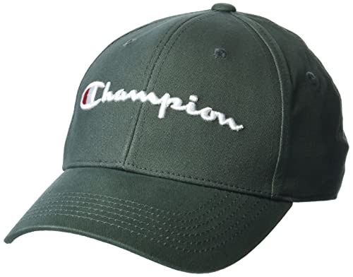 Champion Herren Classic Twillmütze mit Schriftdruck Baseballkappe, Dunkelgrün-590908, Einheitsgröße von Champion