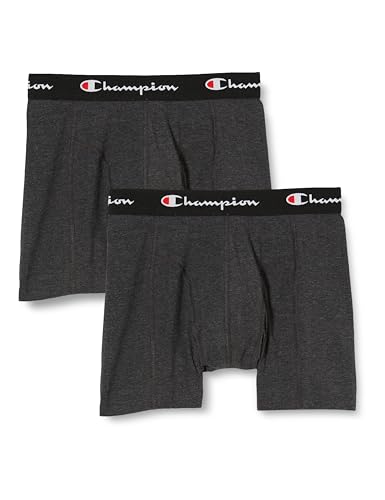 Champion Herren Core x2 Retroshorts, Dunkelgrau Meliert, M (2er Pack) von Champion