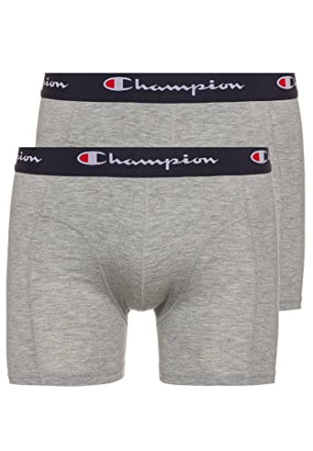 Champion Herren Core x2 Retroshorts, Hellgrau Meliert, XL (2er Pack) von Champion