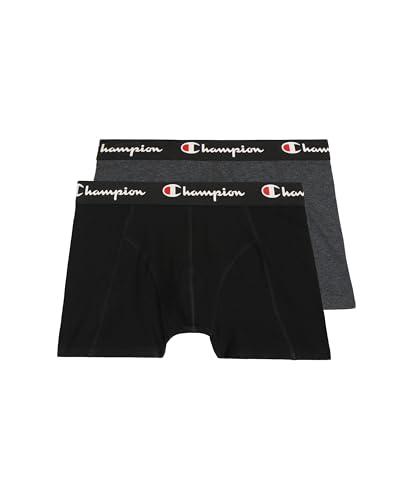 Champion Herren Core x2 Retroshorts, Schwarz & Dunkelgrau Meliert, L (2er Pack) von Champion