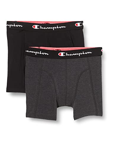 Champion Herren Core x2 Retroshorts, Schwarz & Dunkelgrau Meliert, XS (2er Pack) von Champion