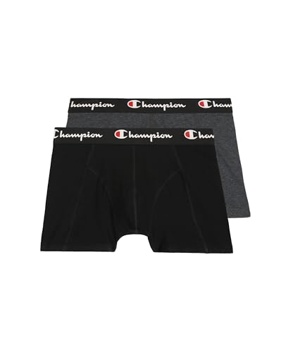 Champion Herren Core x2 Retroshorts, Schwarz & Dunkelgrau Meliert, XXL (2er Pack) von Champion