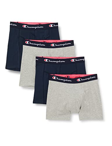 Champion Herren Core x4 Retroshorts, Marineblau & Hellgrau Meliert, L (4er Pack) von Champion