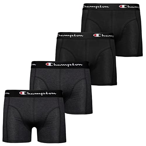 Champion Herren Core x4 Retroshorts, Schwarz & Dunkelgrau Meliert, L (4er Pack) von Champion