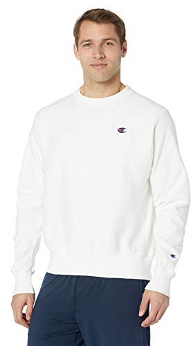 Champion Herren Crewneck, Reverse Weave Pullover Sweatshirt, Weiße Linke Brust C, XL von Champion