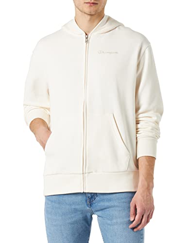 Champion Herren Eco Future Terry Custom Fit Full Zip Kapuzenpullover, Elfenbein, M von Champion